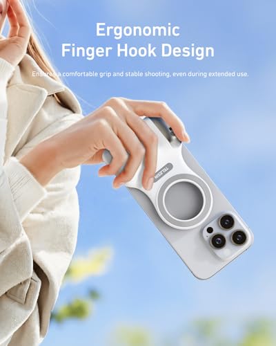 Image of TELESIN Fun Shot Magnetic Phone Camera Grip 2 for iPhone /Android with Detachable Wireless Shutter Remote - Supports Native Camera - 1 /4 inch Tripod Screw - Comfort Ergonomic Camera Grip Handle Holder