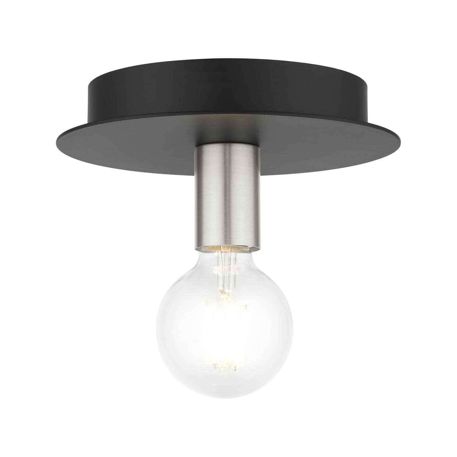 Livex Lighting Hillview 1 Light Black Ceiling Mount