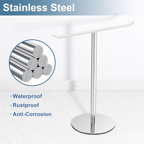 Image of Towel Rack T-Shape Hand Towel Holder for Bathroom,Headband Holder Organizer and Bathroom Towel Racks,Kitchen Towel Rack Silver Hand Towel Holder (Pack of 3)