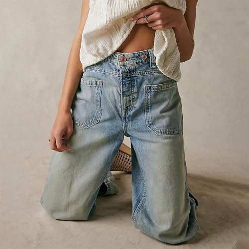 Light Miramar Sweatpants for Women Low Rise Baggy Jeans Loose Fit Boyfriend Straight Wide Leg Stretch Pants4