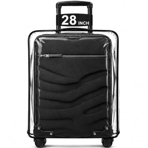 Image of Suitcase Cover Large Size for Travel Luggage Protection | Transparent Trolley Bag Cover | Zipper Closure | Trolley Cover | Luggage Cover Large 28 Inch for Hard Suitcases