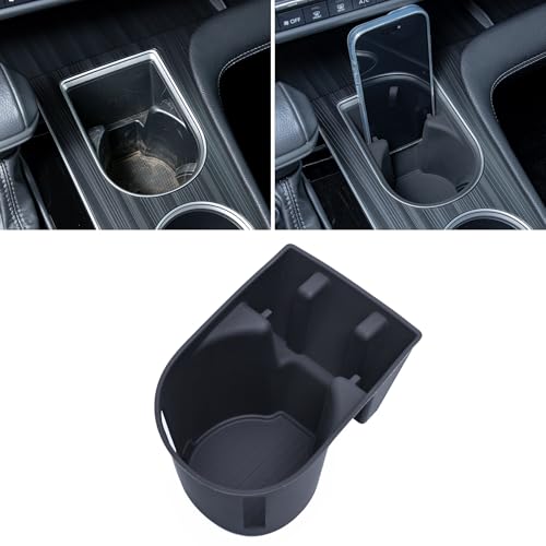 TOPINSTALL 2-in-1 Cup Holder with Phone Mount for 2021-2026 Toyota Sienna Center Console Silicone Cup Holder Insert Non-Slip Dustproof Waterproof Anti-Noise Car Interior Accessories for Sienna
