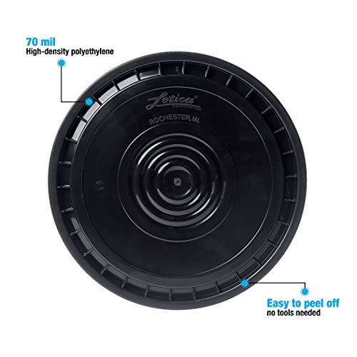 Hudson Exchange Premium 7 Gallon Bucket With Lid, Hdpe, Black #TOP3