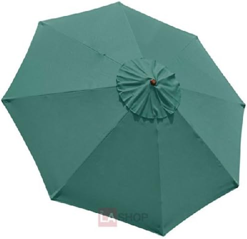 Large 9-foot/ 9’ Ft Anti-fade Green Polyester 8-rib Umbrella Top Replacement Canopy UV Sun Protect Water Resistant for Outdoor Patio Cover Furniture Beach Market