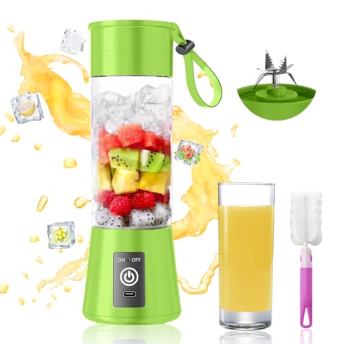 Image of Portable Blender for Shakes Smoothies - 13 Oz Mini Blender USB & Type-C Rechargeable, Powerful Blending Speed Convenient to Make Fresh Juice in Travel Sports