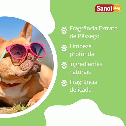 Sanol Dog Shampoo De Pêlos Para Cães E Gatos Escuros 500 Ml Verde