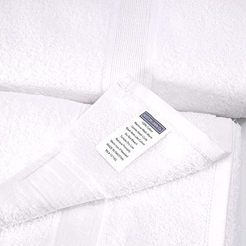Boston Linen Co. 6 Piece Bath Towels Set, 2 Hand Towels 2 Bath Towels And 2 Washcloths, 100% Cotton Luxury Hotel Quality Towel Set, Soft & Premium Feel High Absorbent For Spa, Gym And Hotels - White #TOP4