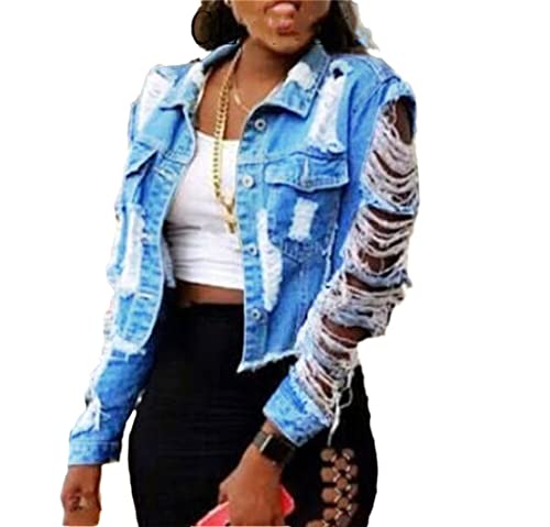 Veste en jean à paillettes FULBHPRINT XL pour un look streetwear scintillant unique