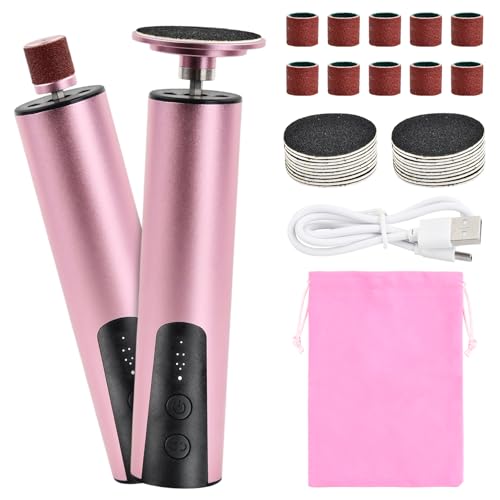 Focenat 2 in 1 Lima Electrica Pies Durezas con 30 Almohadillas de Repuesto, 6 Velocidades Recargable Pedicura Electrico, Quita Callos Profesional, Foot File, Eliminar Durezas y Callos