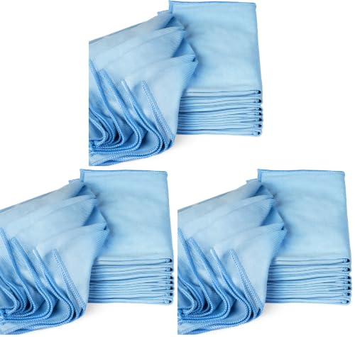 Zflow Microfiber Glass Cleaning Cloths - 24 Pack (16 x 16) - Streak Free - Lint Free - Quickly Clean Windows, Windshields, Mirrors, and Stainless Steel