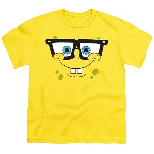 Popfunk Classic Spongebob Nerd Face Unisex Youth T Shirt, Yellow, Small