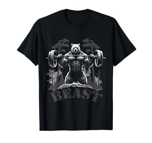 Gym Bodybuilding / Fitness Workout Beast Bär mit Hantel T-Shirt Gym Bodybuilding / Fitness Workout Beast Bär mit Hantel T-Shirt