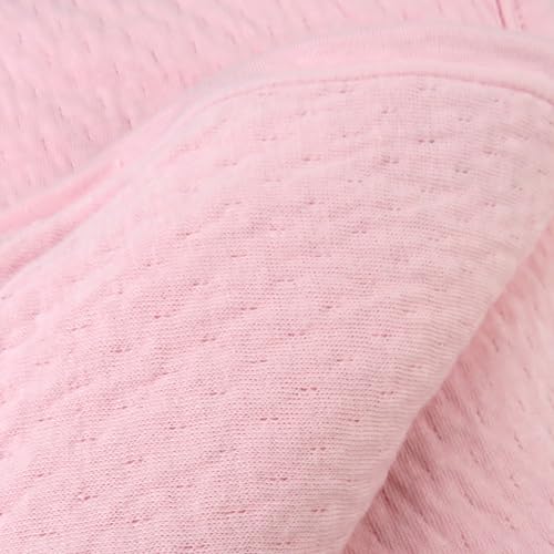 Image of HonestBaby Matelasse Reversible Receiving Blanket 100% Organic Cotton for Baby Boys, Girls, Pink, One Size