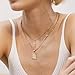 KELORIS PATH Gold Layered Initial Cross Necklace, 14K Gold Plated Layering Square Letter Pendant Figaro Chain Cross Choker from A-Z Capital Jewelry for Women(Letter A)
