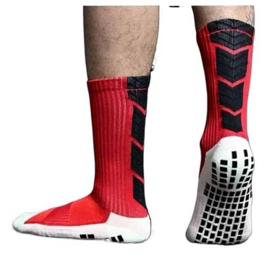 Kit Meia De Futebol Esportiva Detalhes De Seta Antiderrapante(1par vermelho)