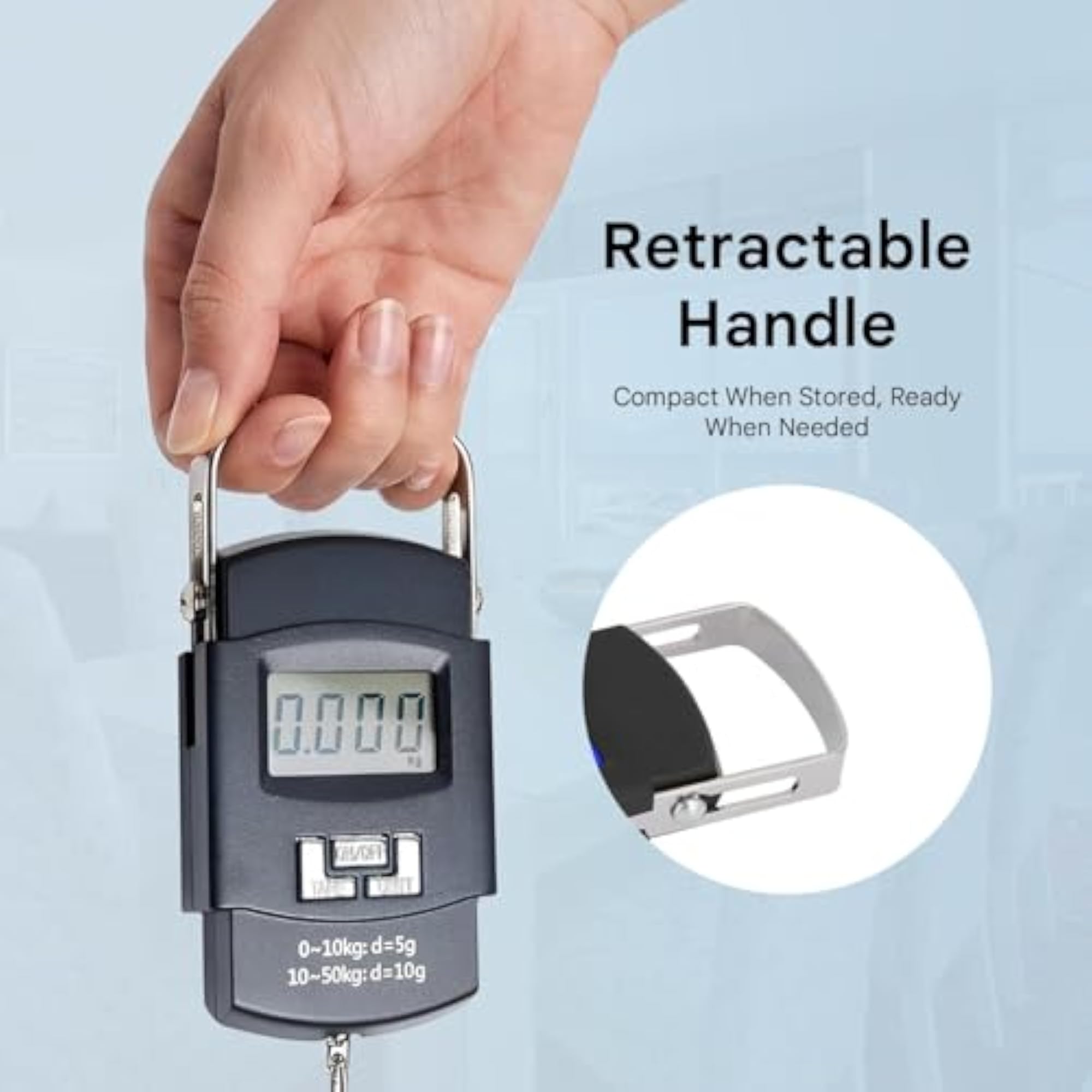 Portable Digital Luggage Weighing Scale, 50kg Capacity
