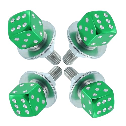 Bashineng SU-93 Dice License Plate Screw Fasteners Kit 4 Pcs License Plate Bolts Decoration Stainless Steels Aluminum Alloy Universal Fit Most Cars Truck Motorcycle cover