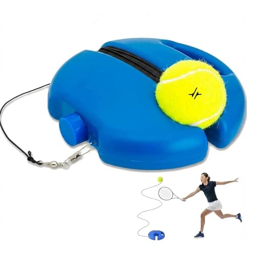 Image of PULSEIT PulseITStrokeX Tennis Trainer Rebound Ball Set | Solo Tennis Practice Trainer with Elastic Rebound String & Heavy Stable Base | Self Training Equipment for Kids & Adults (Round)