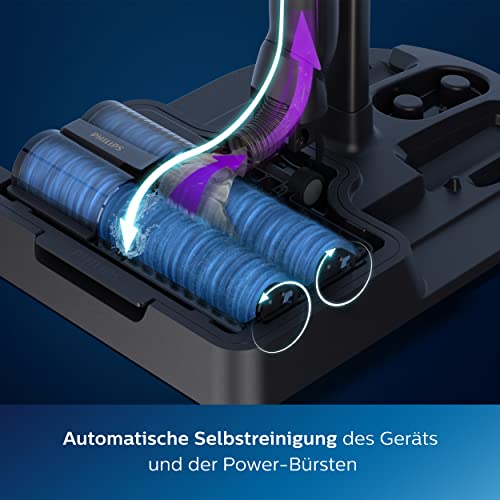 Philips 9000 Series AquaTrio Schnurloser Nass & Trockensauger - Staubsaugen und schnelles Bodenwischer, entfernt Staub, Schmutz und Flecken in einem Zug, bis zu 45 Minuten Betriebszeit* (XW9383/01)