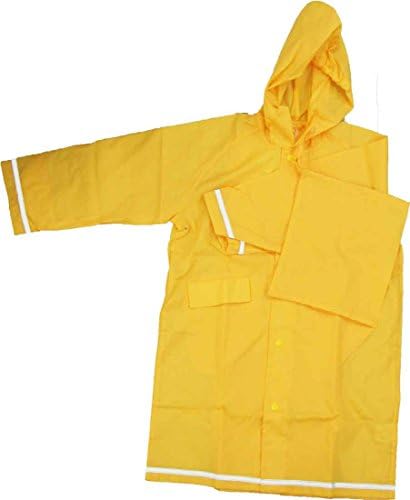 Amazon レインコート 子供用 黄色 イエロー ランドセル対応140センチランドセルの上からok キッズレイン 収納袋付 反射テープ 男女兼用 通園 通学 遠足 お受験 140センチ 140 レインウェア 通販