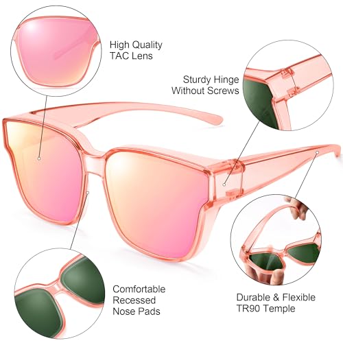 Image of URUMQI Polarized Sunglasses Fit Over Glasses Women Men UV400 Trendy Shades