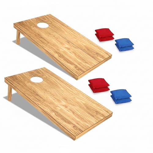 Image of Cornhole Set, Cornhole Boards with 8 Bean Bags,Portable Game Set for Travel Home Office Recreation Tailgate