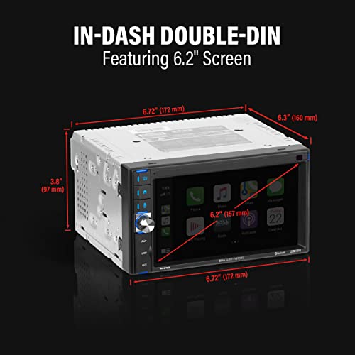 Boss Audio Systems Bcp62 Car Audio Stereo System - Apple Carplay, 6.2 Inch Double Din, Capacitive Touchscreen, Bluetooth Audio And Calling Head Unit, Usb, No Cd Player, Radio Receiver #TOP3