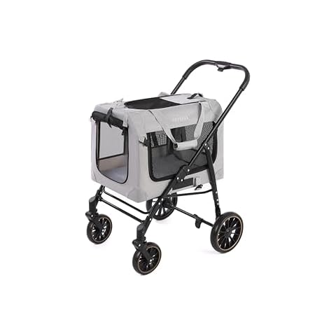Petseek Extra Large Cat Carrier with Stroller- Grey Cover