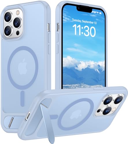 Image of Magnetic Compatible with iPhone 13 Pro Max Case, [Built-in Invisible Kickstand][Compatible with MagSafe] [Military Grade Shockproof] Slim Translucent Matte Phone Case for iPhone 13 Pro Max 6.7 inch