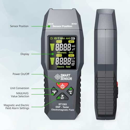 Image of EMF Meter, Handheld LCD EMF Tester, Digital Electromagnetic Field Radiation Detector for Home, Office, Car, Electric Vehicle, Outdoor, Pregnancy Protection