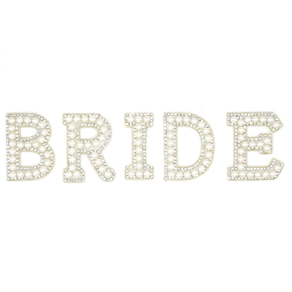 1 lot de patchs brillants tendance en forme de lettres de l'alphabet Bride - Avec perles et strass - À repasser - Pour sacs à dos, chapeaux, chaussures, jeans, accessoires de costume, coques