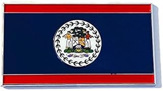 Belize Flag Car Emblem | Belizean Flag for car | Chrome Plated Car Emblem | Just Peel and Stick | Very Strong Adhesive Back