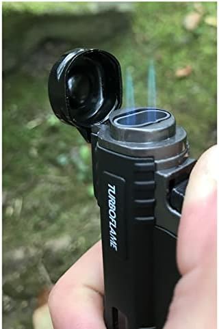 TURBOFLAME Ranger Black - Windproof Military Field Lighter - Perfect Mini Blow Torch For Camping and Outdoors