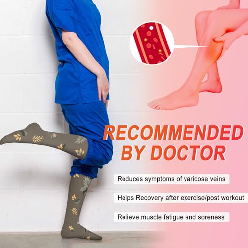Image of Iseasoo 4 Pairs Compression Socks for Women Circulation-Best Support for Nurses,Running,Athletic,Travel