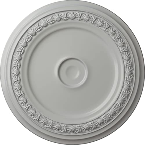 31 1/8"OD x 1 1/2"P Carlsbad Ceiling Medallion (Fits Canopies up to 5 1/2"), Hand-Painted Frost