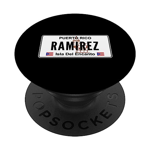 RAMIREZ LAST NAME - PUERTO RICO LICENSE PLATE PopSockets Swappable PopGrip, Black