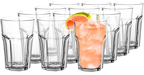 Konzept 11 Wassergläser 320 ml 12er Set spülmaschinenfest Saftgläser für zu Hause Restaurant transparent stabil Cover