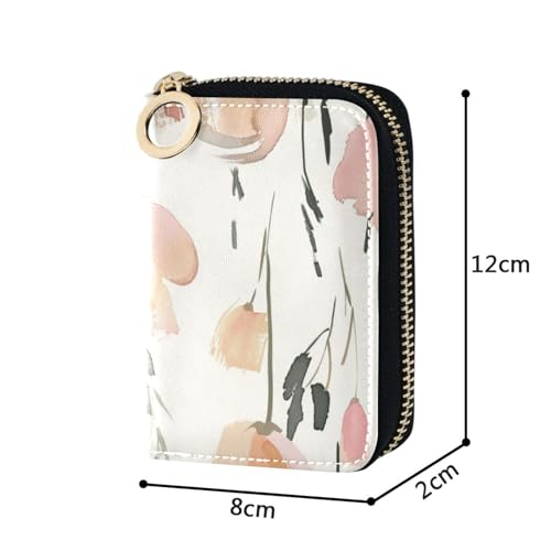 Watercolor Flowers leather cardholder wallet womens with Cion Purse RFID Blocking womens credit card holder with zipper4