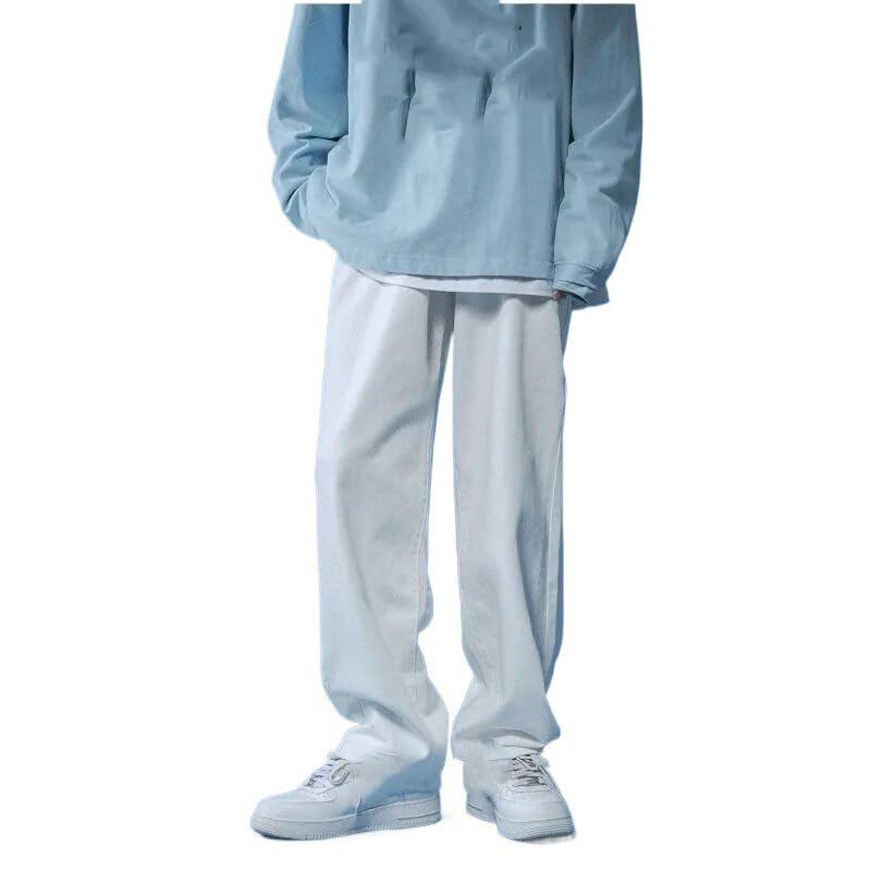 Men Loose Denim Trousers Straight Pants Wide Casual Women Pants Jeans