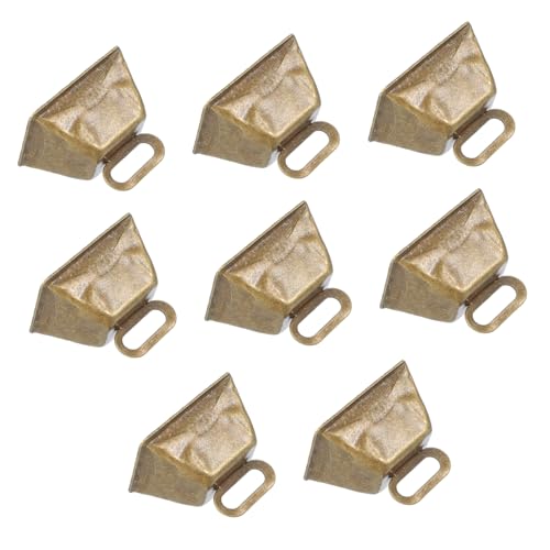 DIYEAH 8pcs Vintage Cowbell Antique Jingle Bells Hand-Crafted Christmas Bell Ornaments Christmas Garland Bells Rustic Christmas Bells Holiday Bells Small Craft Bell Wreath Bells Iron