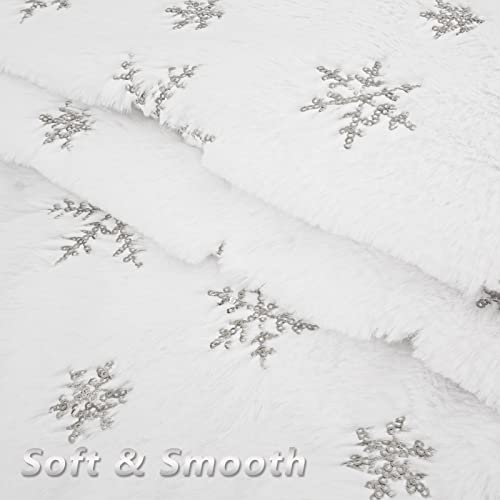 48-inch-Christmas-Tree-Skirt-White-Tree-Skirt-Fit-for-6-8-ft-Christmas-Tree-Faux-Fur-Christmas-Tree-Skirt-with-Snowflakes-for-Christmas-Decorations-Xmas-Party-Holiday-Decorations-Silver 48 inch Christmas Tree Skirt White Tree Skirt Fit for 6 8 ft Christmas Tree Faux Fur Christmas Tree Skirt with Snowflakes for Christmas Decorations Xmas Party Holiday Decorations Silver