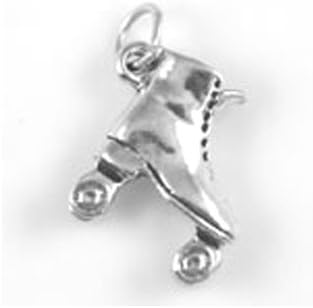 Miniatura 2 de Plata de ley 3D Patinaje o Patines Charm Artículo #1246, Plata esterlina