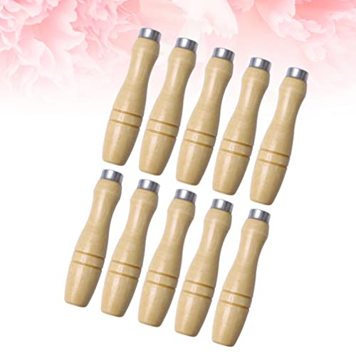 Doitool Wooden File Handle With Metal Collars Wooden Handle For Cutting Tool Knife File Rasp 4.8Mm Inner Hole #TOP4