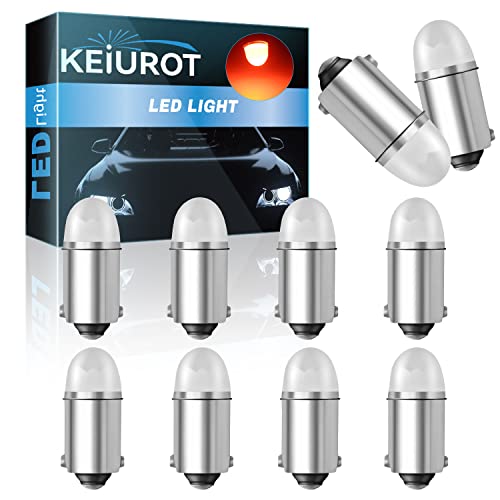 Keiurot 1893 Led Bulb 1895 1815 1816 53 57 Bulb Ba9S Led Bulb For Indicator Lights Car Dome Map Trunk License Plate Courtesy Step Light Red Dc Ac 12V, 10-Pack #TOP10