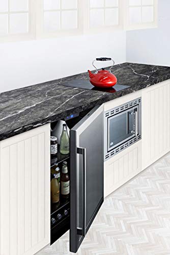 Al57G 24" Ada Compliant Commercial Compact Refrigerator With 4.8 Cu. Ft. Capacity Factory Installed Lock Frost Free Operation Open Door And High Temperature Alarm In Glass Door With Stainless Steel Trim #TOP4