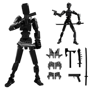 DANONI Assembly Completed-Titan 13 Action Figures, Upgrade Titan 13 Action Figure, Dummy Robot 13 Action Figure Set,3D Robot Action Figures for Children’s Day Birthday Gifts (Assembly Completed-Black)
