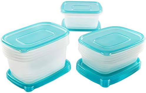BELLE VOUS 12 Pack Clear Reusable Plastic Food Containers with Lids (3 Sizes) - Leak Proof, BPA Free Food Storage Containers - Microwave, Freezer & Dishwasher Safe - Meal Prep Lunch Boxes