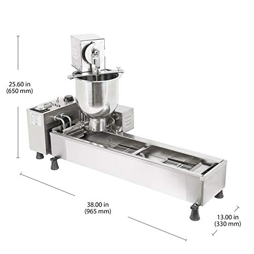 ALDKitchen Mini Donut Maker Commercial | Automatic Doughnut Machine | 3 Nozzles Set | No plug | Stainless Steel | 110V (300 pcs/h)