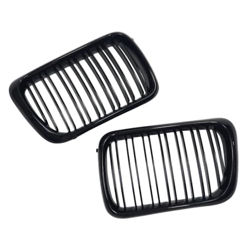 Parrilla deportiva para capó de Serie 3 E36 de 1997 a 1999, doble listón negro brillante