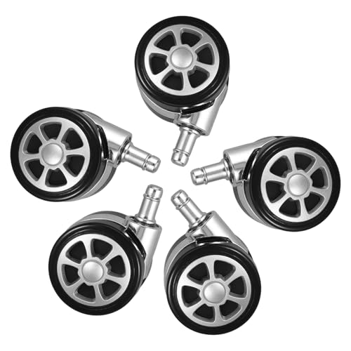 BESTonZON 5個 オフィスチェア用万向脚輪 耐荷重頑丈 静音ソフトキャスター 床保護対応 ゲーミングチェア交換用ステムホイール